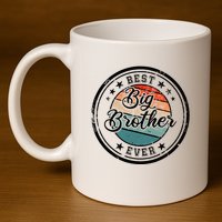 Retro Best Big Brother Ever Big Brother 11oz C Handle Ceramic Mug