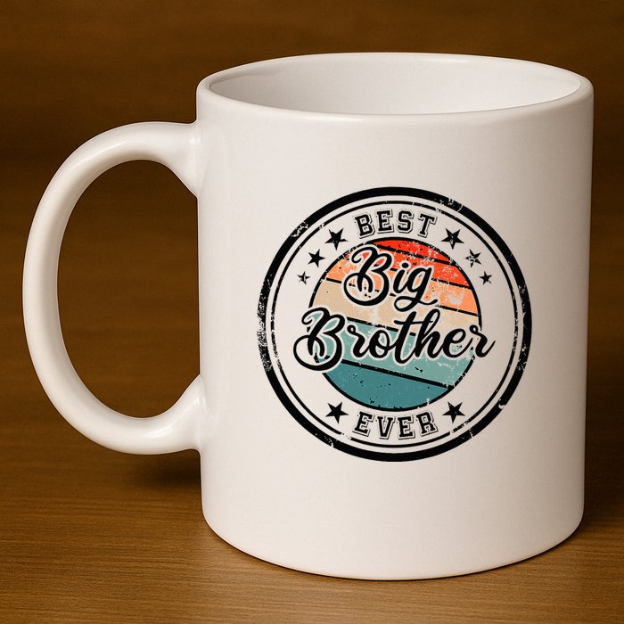 Retro Best Big Brother Ever Big Brother 11oz C Handle Ceramic Mug