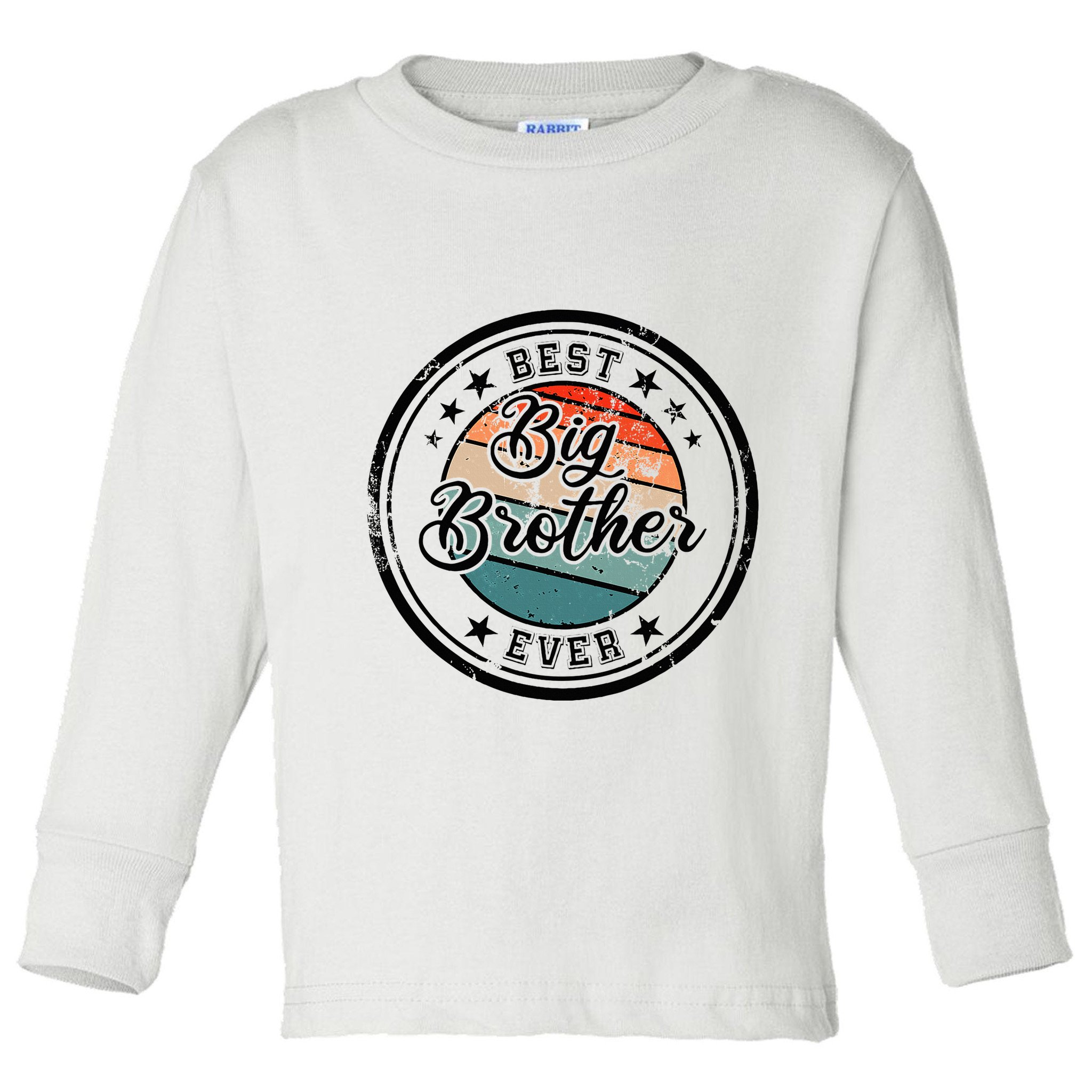 Retro Best Big Brother Ever Big Brother Toddler Long Sleeve Shirt