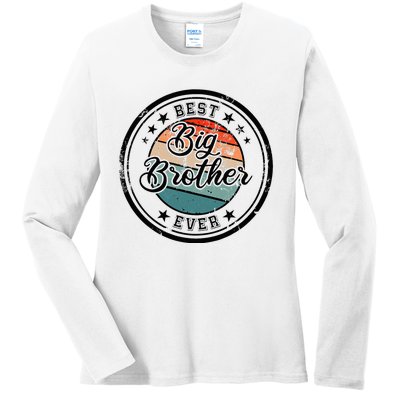 Retro Best Big Brother Ever Big Brother Ladies Long Sleeve Shirt