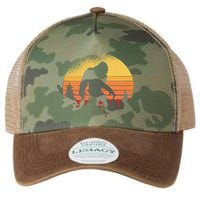 Retro Bigfoot Believer Silhouette Sasquatch Hide And Seek Legacy Tie Dye Trucker Hat