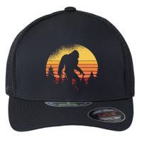 Retro Bigfoot Believer Silhouette Sasquatch Hide And Seek Flexfit Unipanel Trucker Cap