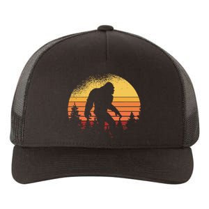 Retro Bigfoot Believer Silhouette Sasquatch Hide And Seek Yupoong Adult 5-Panel Trucker Hat