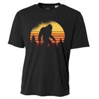 Retro Bigfoot Believer Silhouette Sasquatch Hide And Seek Cooling Performance Crew T-Shirt