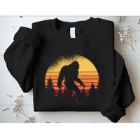 Retro Bigfoot Believer Silhouette Sasquatch Hide And Seek Sweatshirt