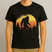 Retro Bigfoot Believer Silhouette Sasquatch Hide And Seek T-Shirt