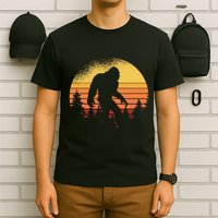 Retro Bigfoot Believer Silhouette Sasquatch Hide And Seek T-Shirt