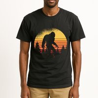 Retro Bigfoot Believer Silhouette Sasquatch Hide And Seek Tall T-Shirt