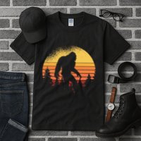 Retro Bigfoot Believer Silhouette Sasquatch Hide And Seek Tall T-Shirt