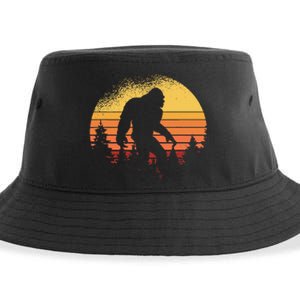 Retro Bigfoot Believer Silhouette Sasquatch Hide And Seek Sustainable Bucket Hat