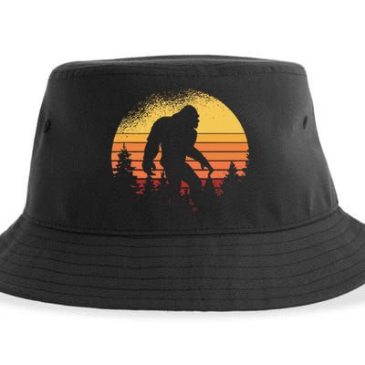 Retro Bigfoot Believer Silhouette Sasquatch Hide And Seek Sustainable Bucket Hat