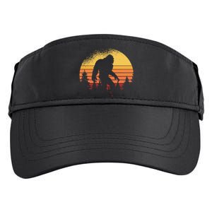 Retro Bigfoot Believer Silhouette Sasquatch Hide And Seek Adult Drive Performance Visor