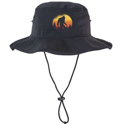 Retro Bigfoot Believer Silhouette Sasquatch Hide And Seek Bucket Hat