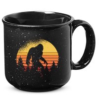 Retro Bigfoot Believer Silhouette Sasquatch Hide And Seek 15oz Campfire Ceramic Mug
