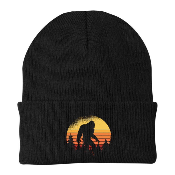 Retro Bigfoot Believer Silhouette Sasquatch Hide And Seek Beanie