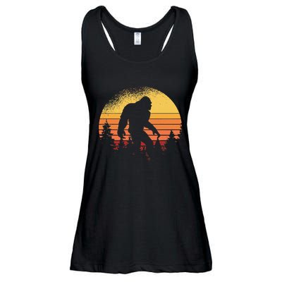 Retro Bigfoot Believer Silhouette Sasquatch Hide And Seek Ladies Essential Flowy Tank