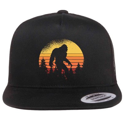 Retro Bigfoot Believer Silhouette Sasquatch Hide And Seek Flatbill Hat
