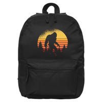 Retro Bigfoot Believer Silhouette Sasquatch Hide And Seek 16 in Basic Backpack