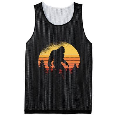 Retro Bigfoot Believer Silhouette Sasquatch Hide And Seek Mesh Reversible Basketball Jersey Tank