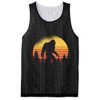 Retro Bigfoot Believer Silhouette Sasquatch Hide And Seek Mesh Reversible Basketball Jersey Tank