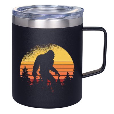 Retro Bigfoot Believer Silhouette Sasquatch Hide And Seek 12oz Stainless Steel Coffee Mug