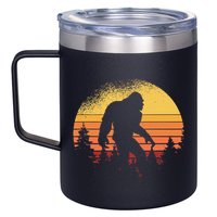 Retro Bigfoot Believer Silhouette Sasquatch Hide And Seek 12oz Stainless Steel Coffee Mug