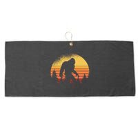 Retro Bigfoot Believer Silhouette Sasquatch Hide And Seek Large Microfiber Waffle Golf Towel