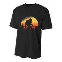 Retro Bigfoot Believer Silhouette Sasquatch Hide And Seek Youth Performance Sprint T-Shirt
