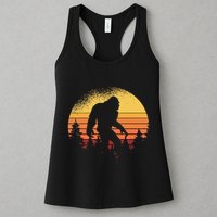 Retro Bigfoot Believer Silhouette Sasquatch Hide And Seek Womens Tank Top