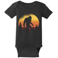 Retro Bigfoot Believer Silhouette Sasquatch Hide And Seek Baby Bodysuit