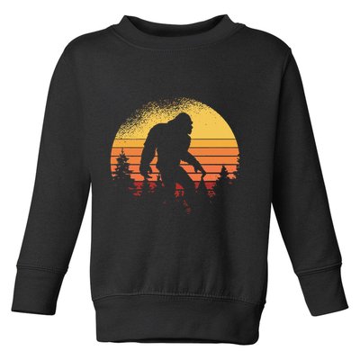 Retro Bigfoot Believer Silhouette Sasquatch Hide And Seek Toddler Sweatshirt