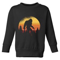 Retro Bigfoot Believer Silhouette Sasquatch Hide And Seek Toddler Sweatshirt