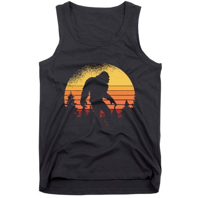 Retro Bigfoot Believer Silhouette Sasquatch Hide And Seek Tank Top