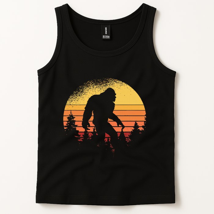 Retro Bigfoot Believer Silhouette Sasquatch Hide And Seek Tank Top
