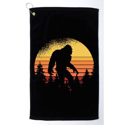 Retro Bigfoot Believer Silhouette Sasquatch Hide And Seek Golf Towel