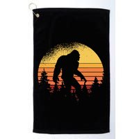 Retro Bigfoot Believer Silhouette Sasquatch Hide And Seek Golf Towel