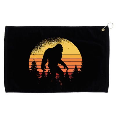 Retro Bigfoot Believer Silhouette Sasquatch Hide And Seek Grommeted Golf Towel