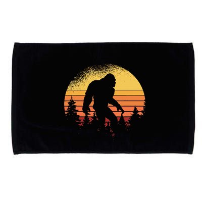 Retro Bigfoot Believer Silhouette Sasquatch Hide And Seek Microfiber Hand Towel