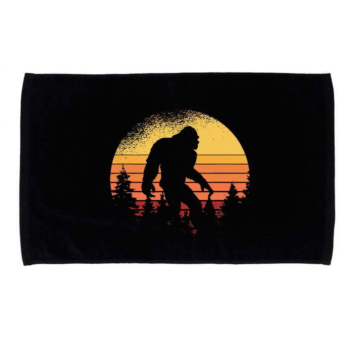 Retro Bigfoot Believer Silhouette Sasquatch Hide And Seek Microfiber Hand Towel