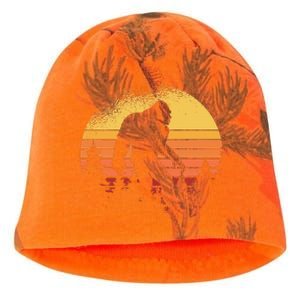 Retro Bigfoot Believer Silhouette Sasquatch Hide And Seek Kati - Camo Knit Beanie