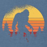 Retro Bigfoot Believer Silhouette Sasquatch Hide And Seek Garment-Dyed Sweatshirt