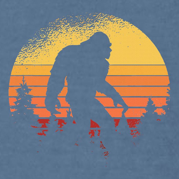 Retro Bigfoot Believer Silhouette Sasquatch Hide And Seek Garment-Dyed Sweatshirt