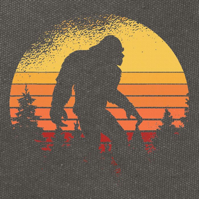 Retro Bigfoot Believer Silhouette Sasquatch Hide And Seek Cotton Canvas Backpack