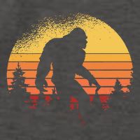 Retro Bigfoot Believer Silhouette Sasquatch Hide And Seek Vector Backpack