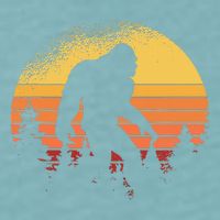 Retro Bigfoot Believer Silhouette Sasquatch Hide And Seek Sueded Cloud Jersey T-Shirt