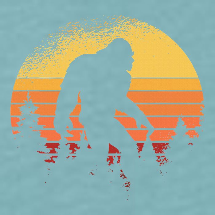 Retro Bigfoot Believer Silhouette Sasquatch Hide And Seek Sueded Cloud Jersey T-Shirt