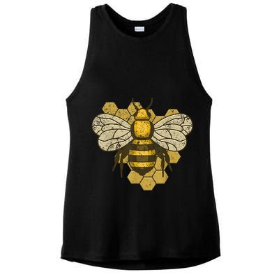 Retro Beekeeper Beekeeping Bumblebee Vintage Save The Bees Ladies PosiCharge Tri-Blend Wicking Tank