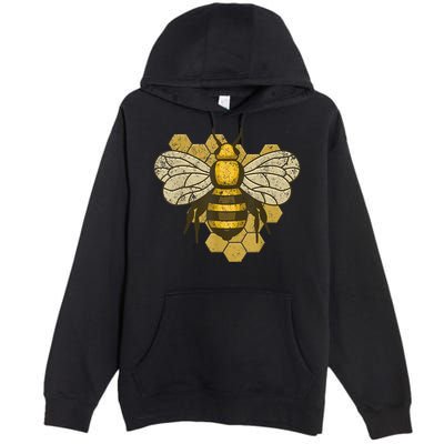 Retro Beekeeper Beekeeping Bumblebee Vintage Save The Bees Premium Pullover Hoodie