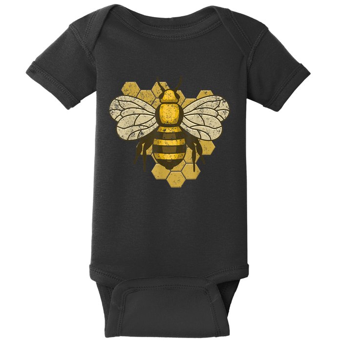 Retro Beekeeper Beekeeping Bumblebee Vintage Save The Bees Baby Bodysuit