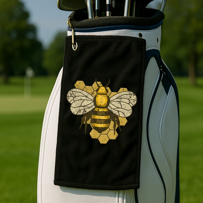 Retro Beekeeper Beekeeping Bumblebee Vintage Save The Bees Golf Towel
